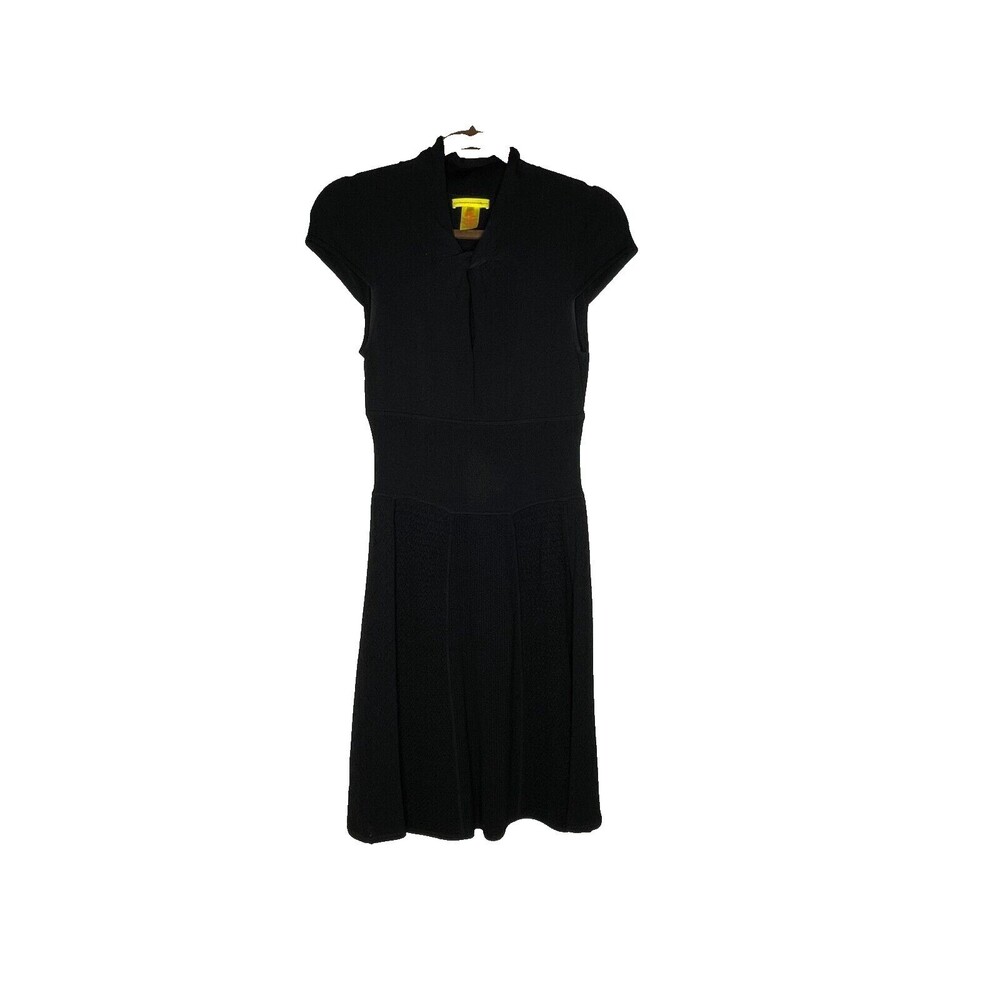 Catherine Malandrino Women's Small Black Midi Stretchy Party Dress Classic